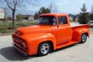 dads outrageous orange toy... a old ford pickup